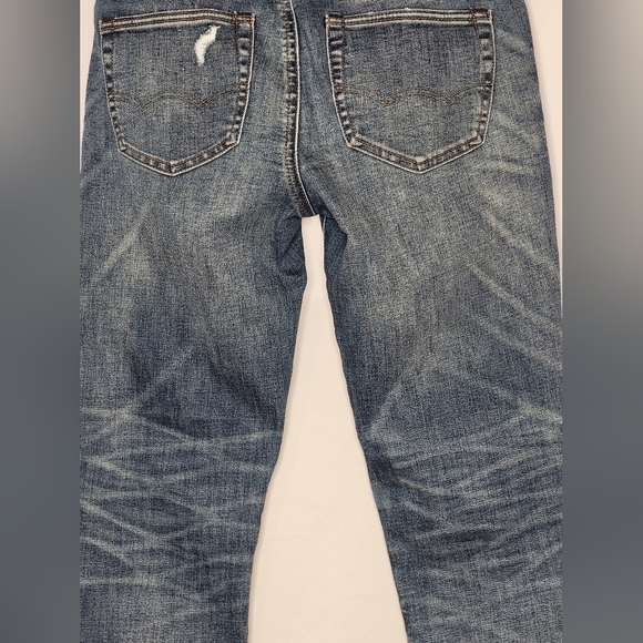 American Eagle Mens Ne(x)t Level Airflex Skinny Destroyed Patch Jeans - Size 30 - Picture 3 of 12